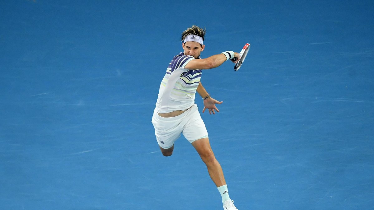 Dominic Thiem durante el Abierto de Australia de enero pasado, último Grand Slam en el que compitió.