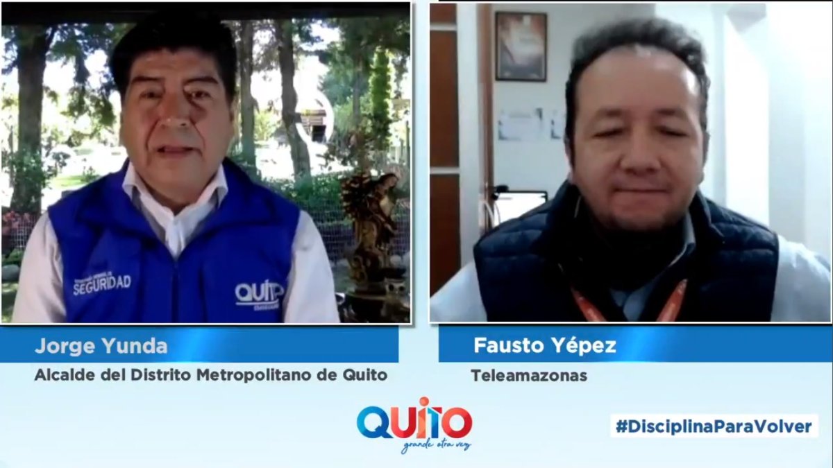 Alcalde. Jorge Yunda y Fausto Yépez, el periodista de Teleamazonas que denunció el sobreprecio.