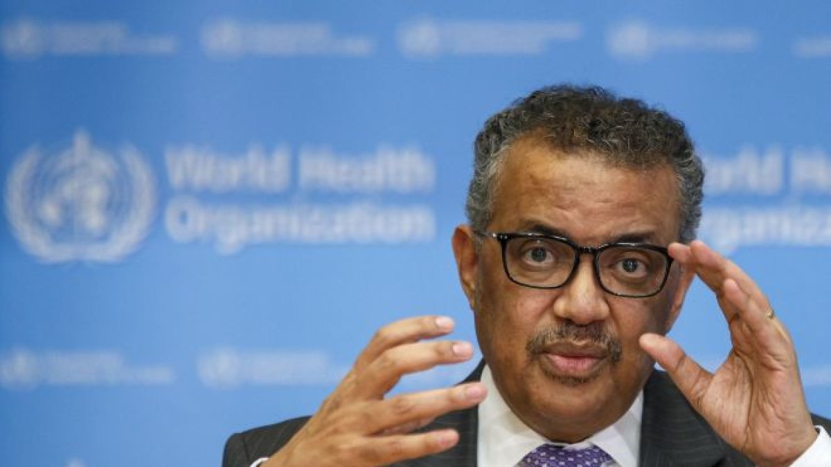 El director general de la OMS, Tedros Adhanom Ghebreyesus, durante la rueda de prensa.