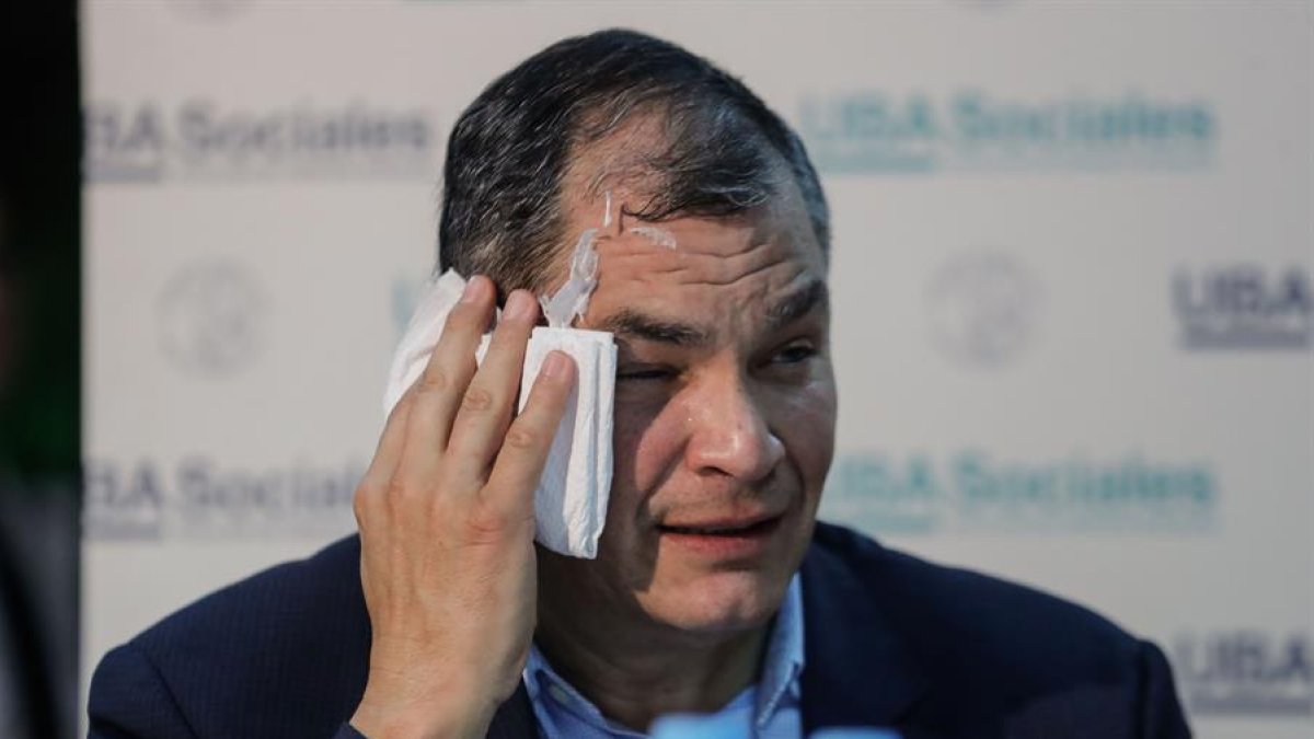 Rafael Correa, durante una visita a Argentina para la toma de mando de Alberto Fernández.