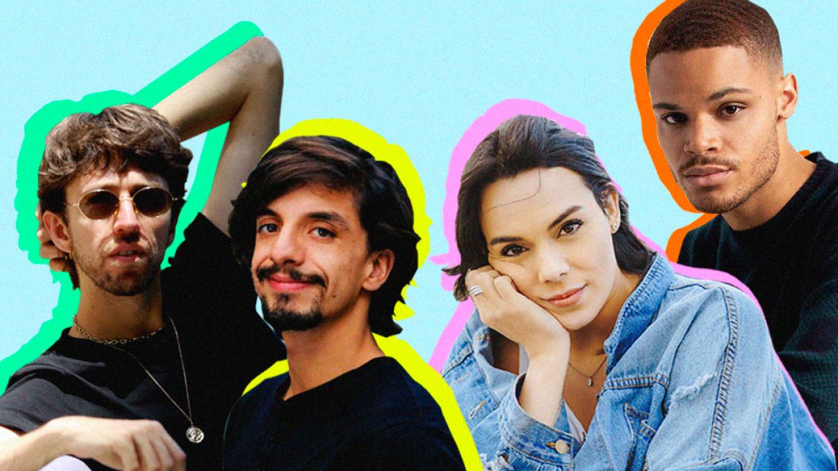 Esteman, Jorge Caballero, Doménica Menessini y Hansel Green.