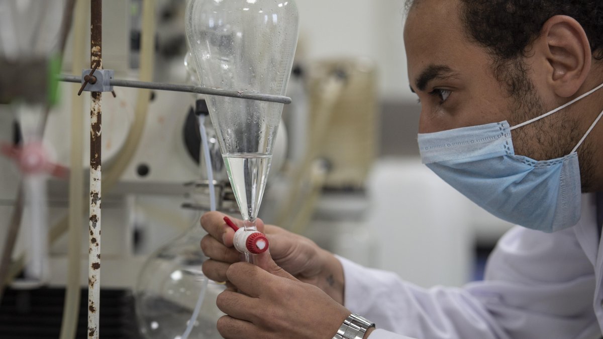 CAIRO. Un investigador de la empresa farmacéutica Eva Pharma, que elabora el remdesivir.