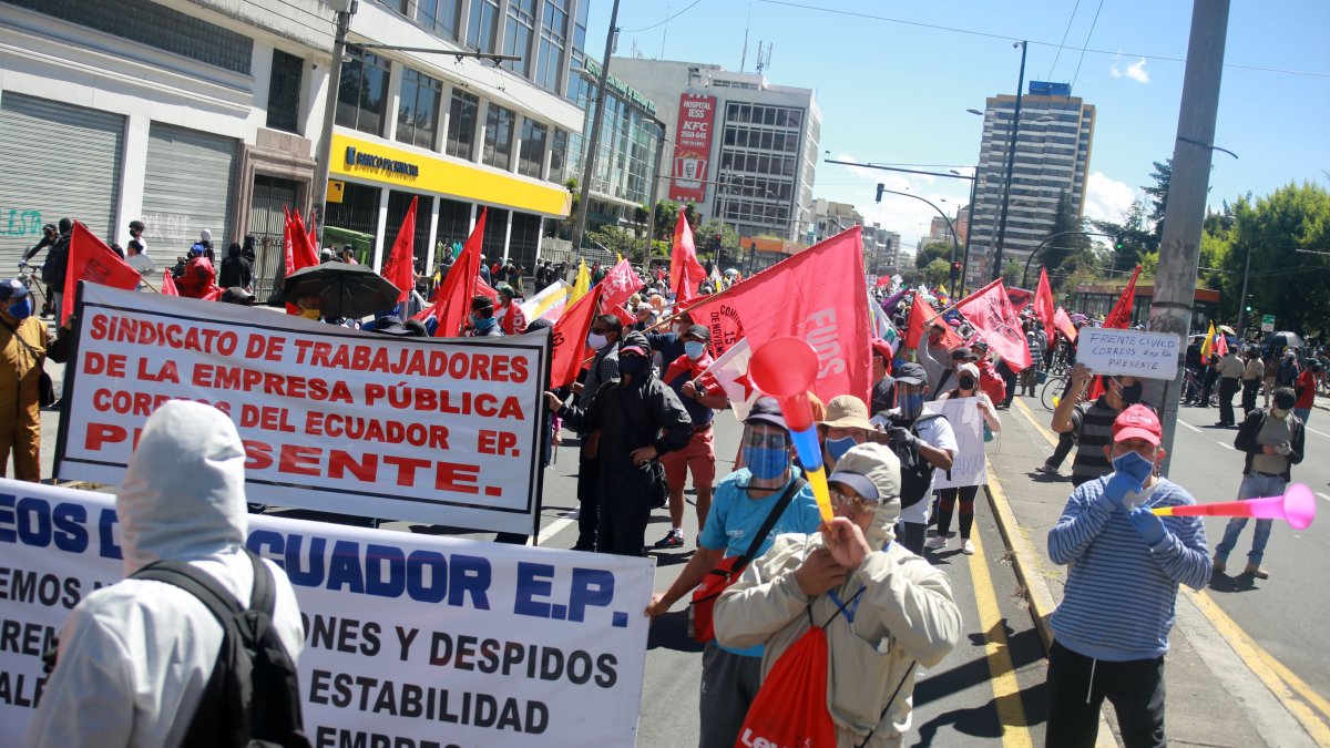 En Quito se realizaron protestas durante el aislamiento.