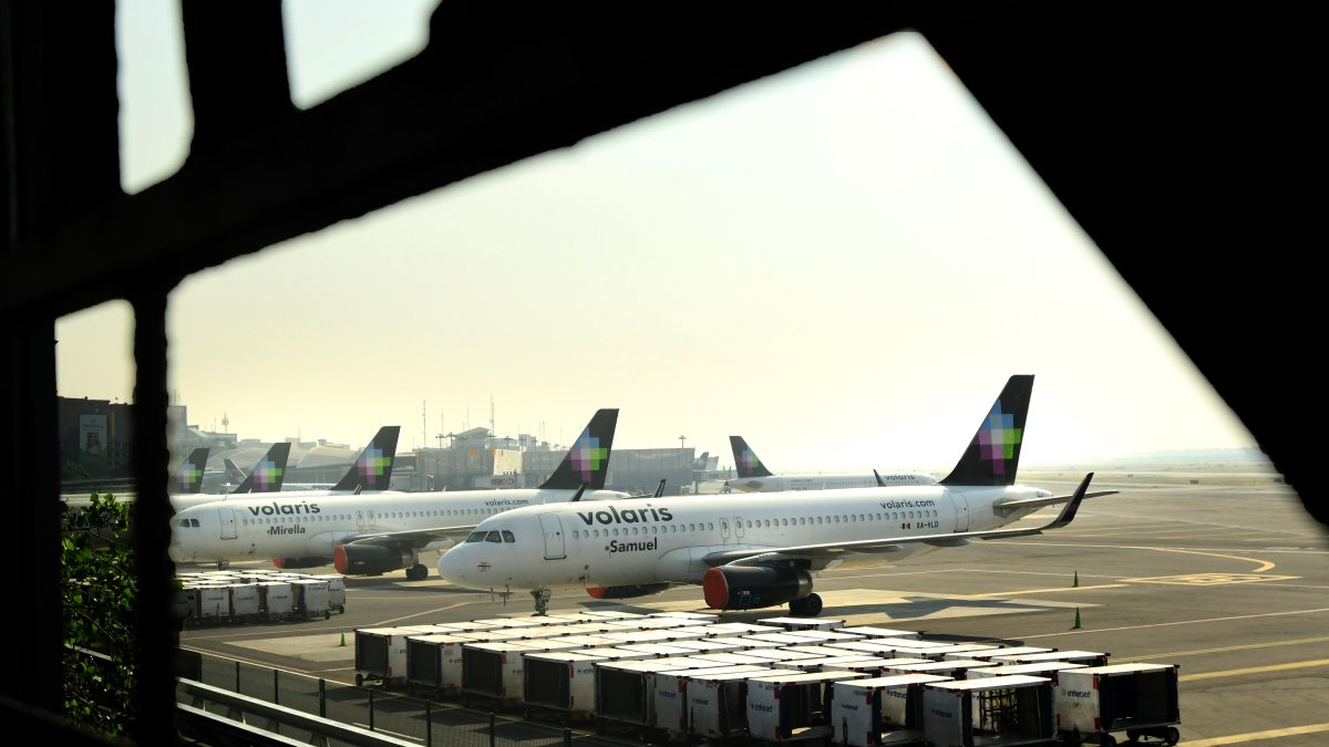 Varios aviones en el Aeropuerto Internacional de Ciudad de México parador por la COVID-19.