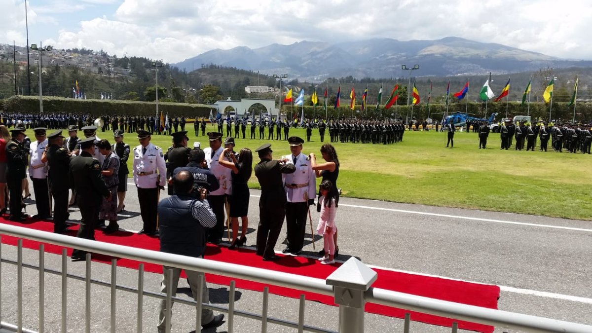 Ceremonia. Los tenientes coroneles durante la ceremonia de ascenso en la Escuela Superior de Policía.