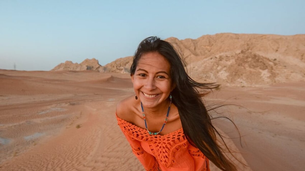 Cynthia Navarrete, guayaquileña de 34 años quien reside en Dubai donde imparte clases de español.