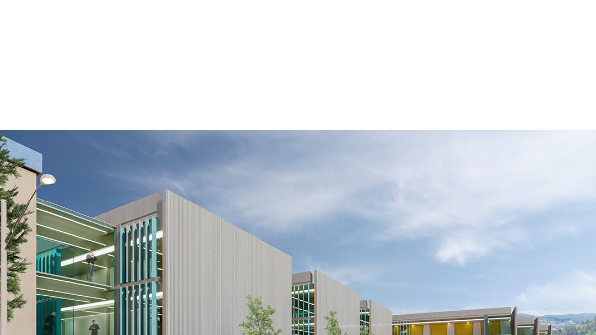 Uno de los diseños arquitectónicos propuestos para el futuro Centro de Innovación de la Salud (CIS), de la Universidad de Cuenca. Según lo previsto, deberá estar terminado en 2024.