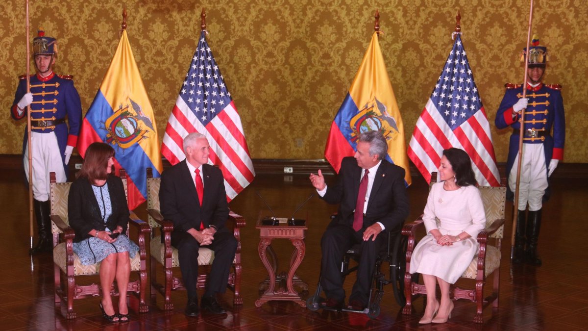 El presidente Moreno mantuvo acercamientos con altos funcionarios de la administración pasada de Estados Unidos, como el vicepresidente Mike Pence.