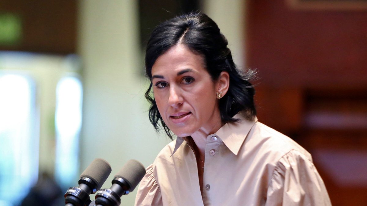 María Alejandra Muñoz y su comentada blusa durante la posesión de mando.