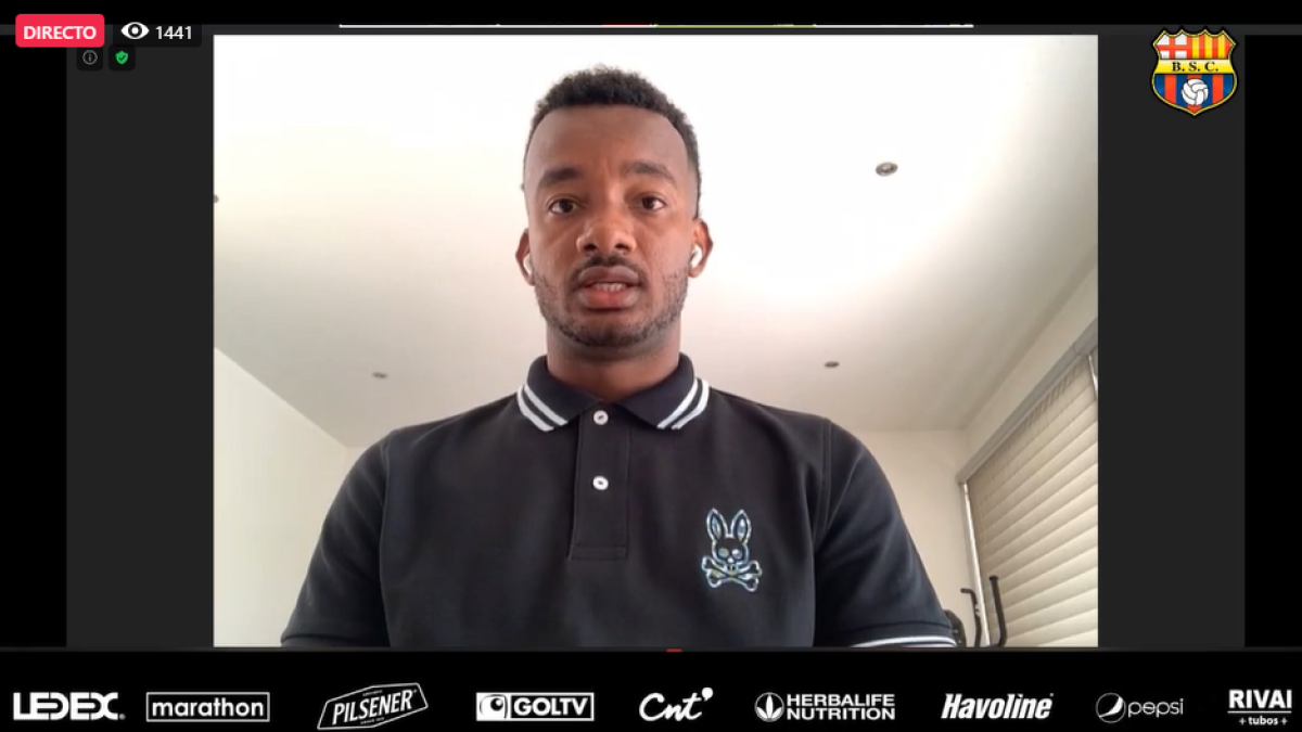 Jefferson Orejuela fue presentado vía Zoom por la directiva de Barcelona.