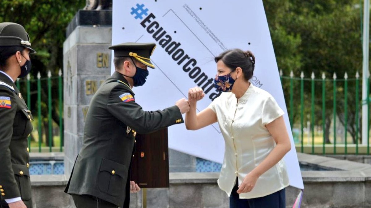 La ministra María Paula Romo participó este jueves en una actividad contra la trata de personas.
