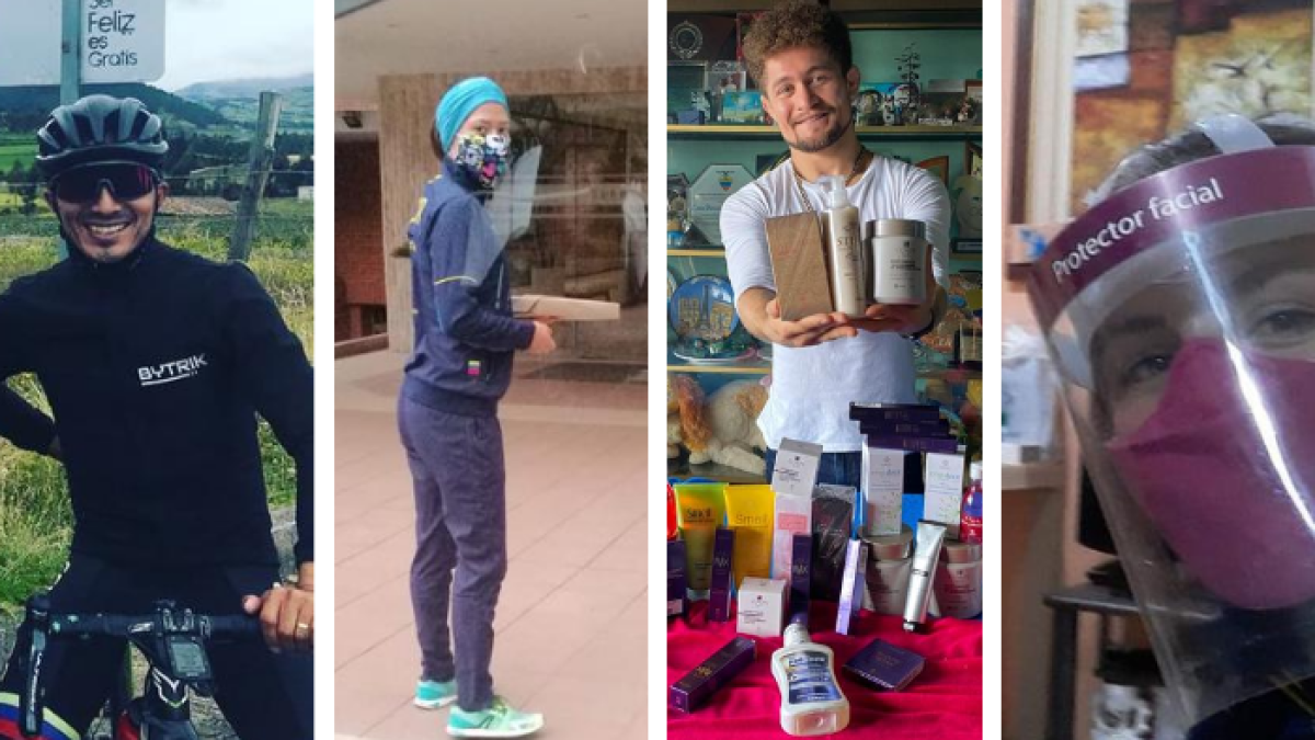 Byron Guamá (ciclismo), Johana Ordóñez (marcha), Lenin Preciado (judo) y Anggie Avegno (canotaje) se ayudan en la crisis con proyectos personales.