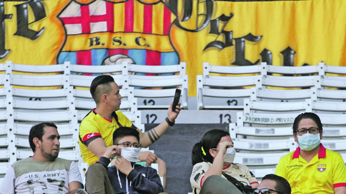 El último juego de Barcelona con público fue contra Independiente del Valle por Copa Libertadores.