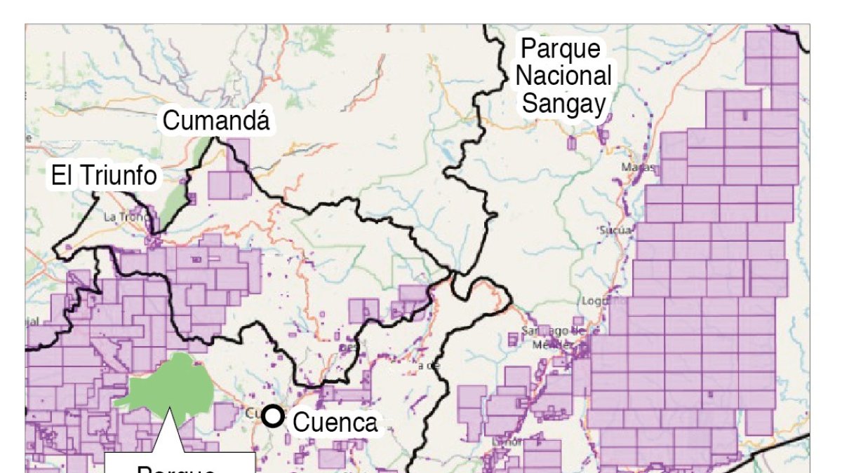 Parque nacional. El Cajas, tan rodeado de concesiones mineras como Galápagos de barcos.