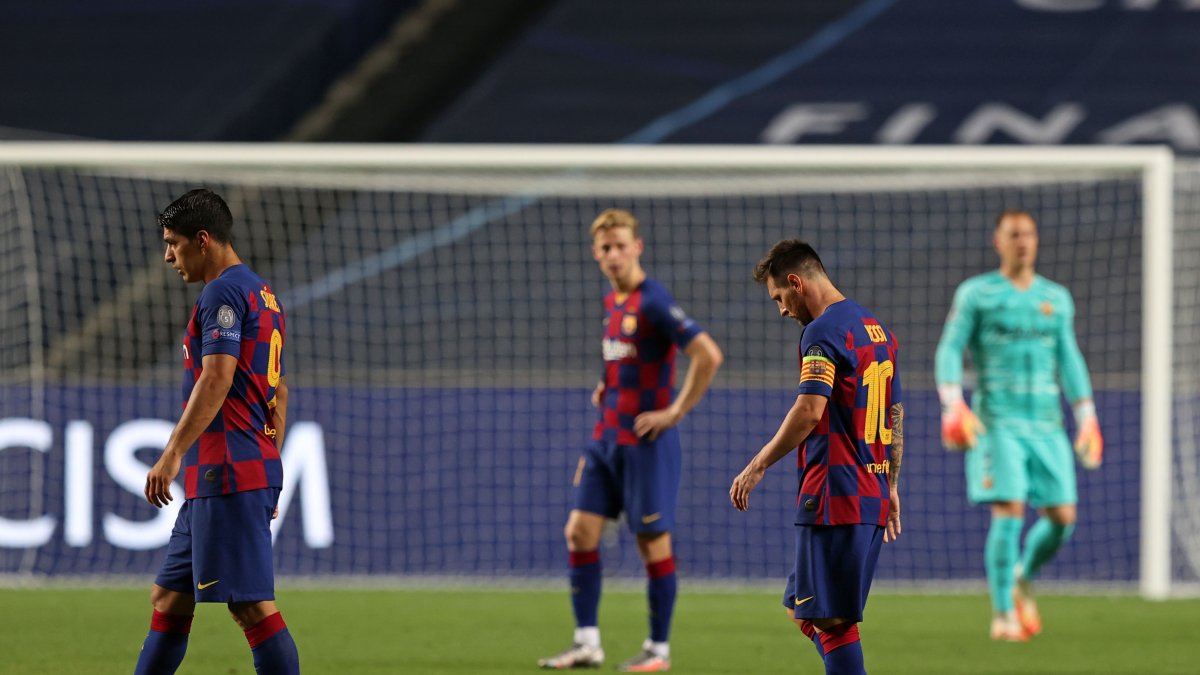 Los jugadores del Barcelona de España no ocultaron su inconformidad tras la triste actuación que dieron y que terminó con una goleada de 8-2 ante el Bayern.