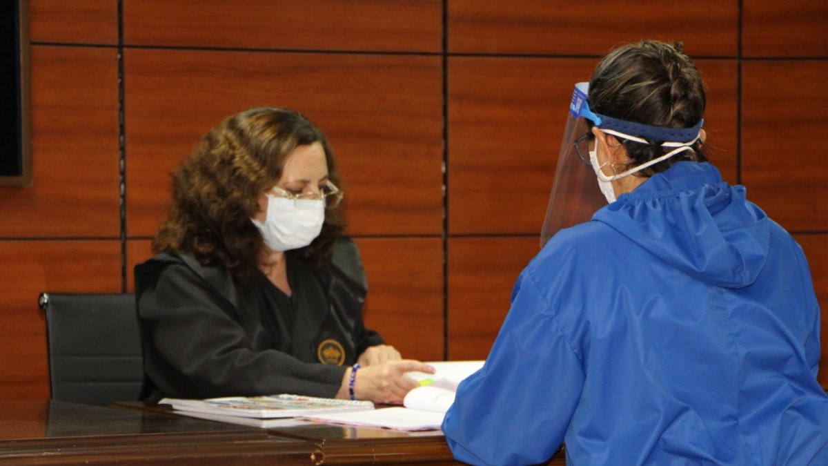 La jueza Daniella Camacho, durante la audiencia de formulación de cargos.