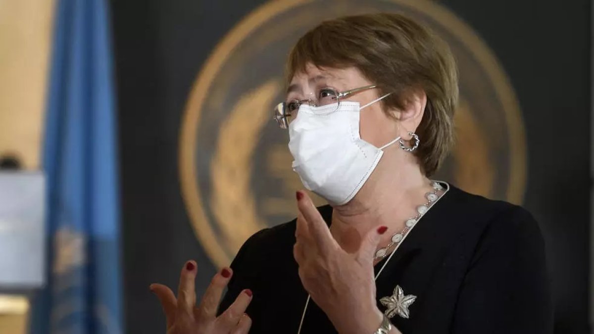 La alta comisionada de la ONU para los Derechos Humanos, Michelle Bachelet durante un evento de conmemoración del Día Mundial de la Asistencia Humanitaria.