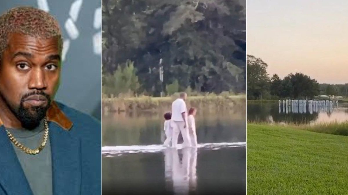 Kanye West junto a sus dos hijos en las gráficas que dieron la vuelta al mundo.