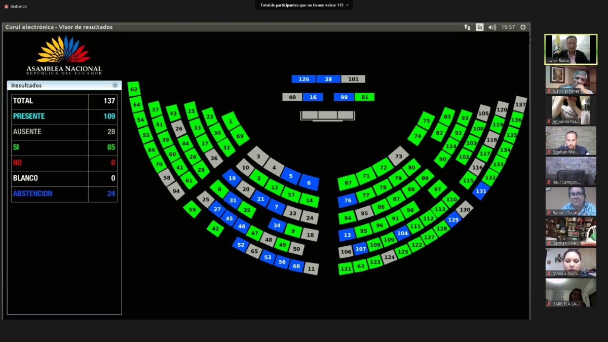 La Asamblea Nacional sesiona virtualmente desde el inicio de la pandemia.