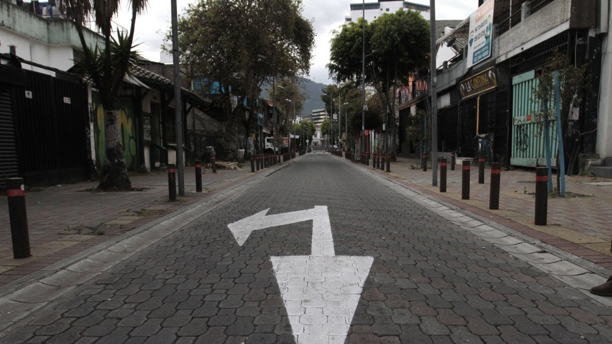 El sector de La Mariscal, conocido como la arteria de ‘la farra’ del centro norte de Quito, quedó abandonado, con más del 40 % de sus locales cerrados o en venta.