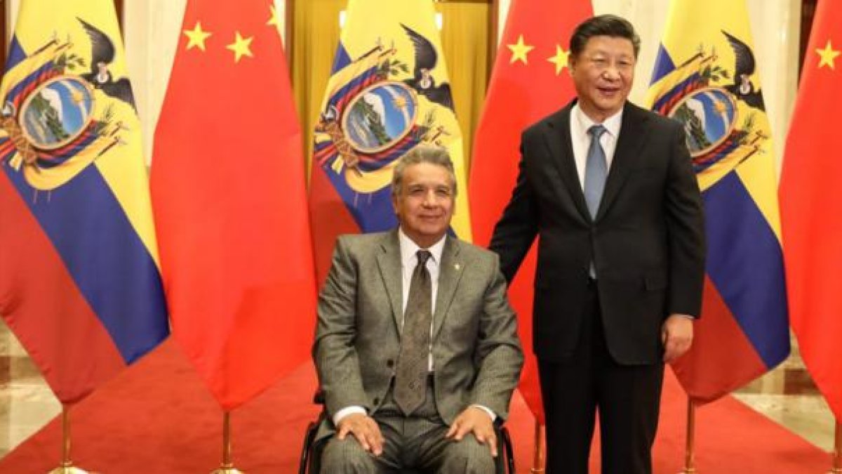 Lenín Moreno junto Xi Jinping a fines de 2018, durante una visita oficial del mandatario ecuatoriano.