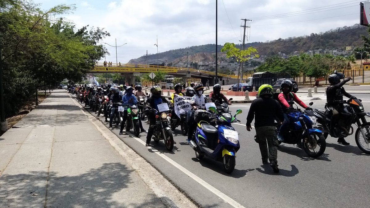 La caravana de motociclistas llegó al Municipio de Guayaquil el pasado jueves 17 de septiembre