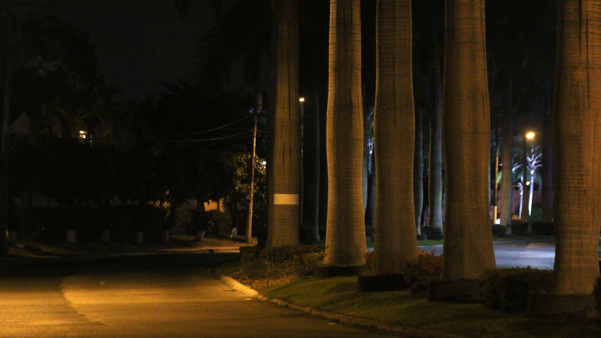 Oscuridad. En algunos tramos de la vía principal de La Puntilla y sus calles secundarias, la iluminación es escasa.