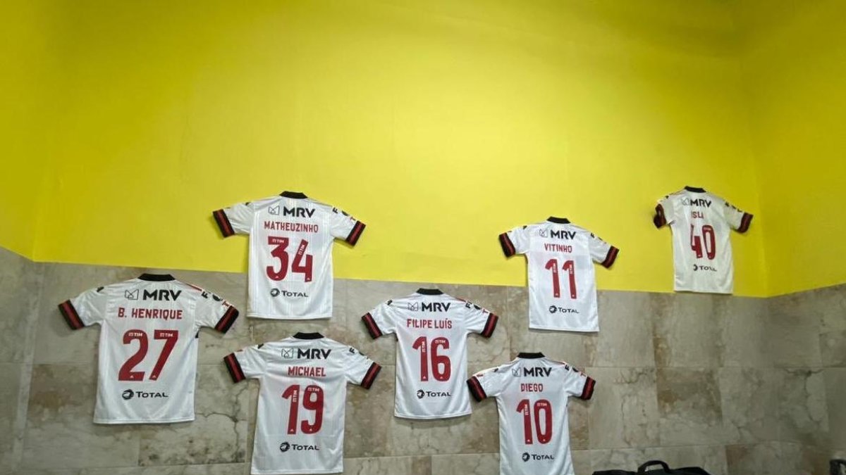 Las camisetas de los jugadores de Flamengo con coronavirus estuvieron en el Monumental.