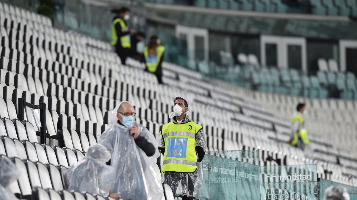 La logística estaba lista para el encuentro de la Liga italiana, que finalmente no se jugó.