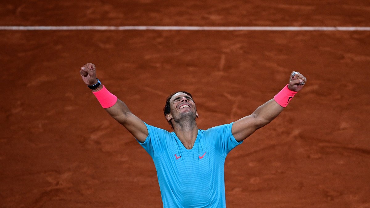 Celebración. Nadal igualó la marca de 20 títulos de Grand Slam de Federer.
