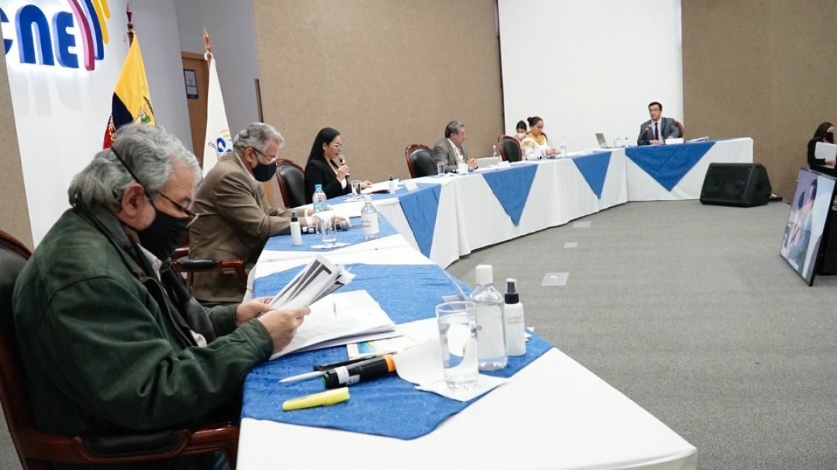 El pleno del Consejo Nacional Electoral conoce los informes de los binomios presidenciales, lista nacional a la Asamblea y parlamentarios andinos.