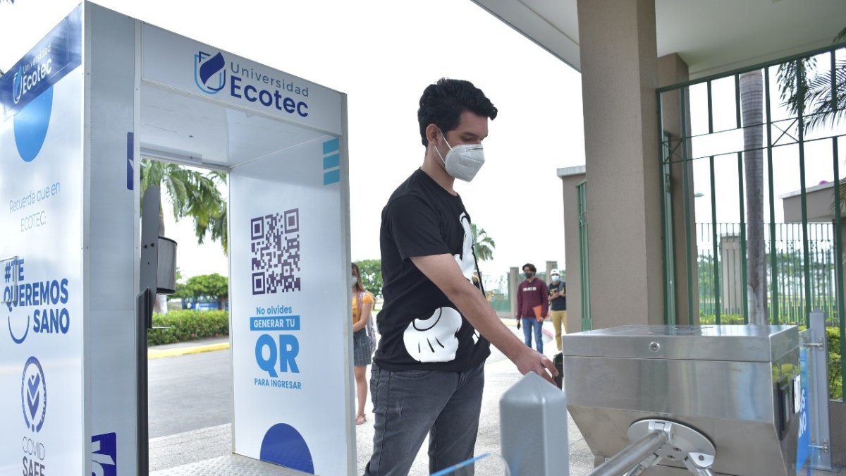 En la Universidad Ecotec campus Samborondón, el retorno a clases es voluntario.