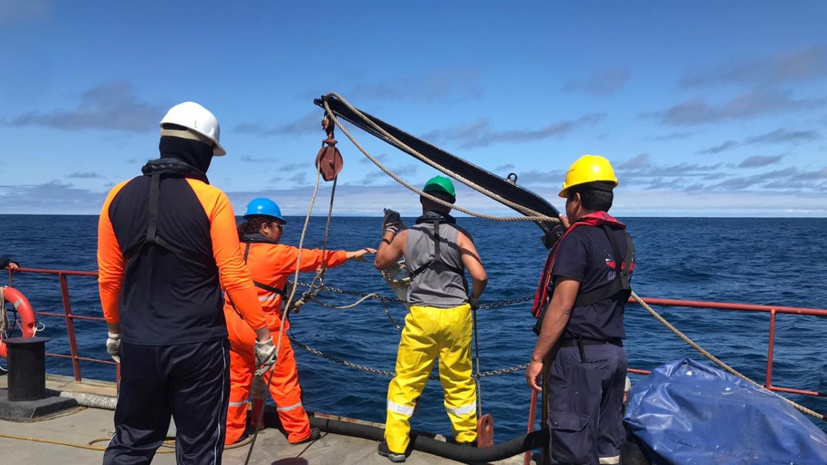 Los estudiantes de la Universidad Politécnica Salesiana realizan actividades de campo en el mar.