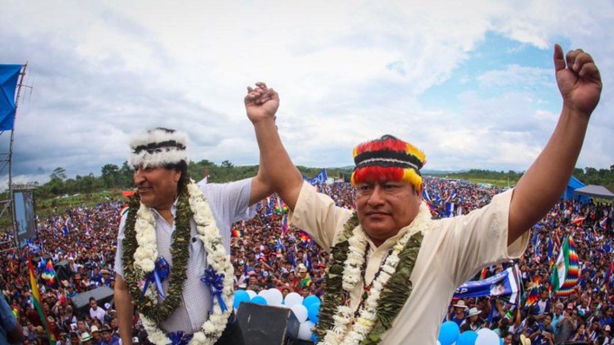 El dirigente de la Conaie fue invitado a la posesión de Luis Arce como presidente de Bolivia, al igual que el candidato por el correísmo.