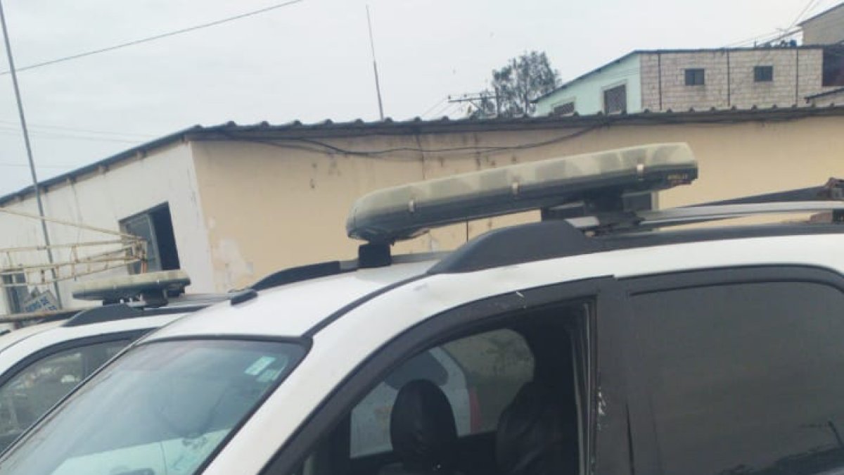 Hecho. Así quedó el patrullero tras la persecución.