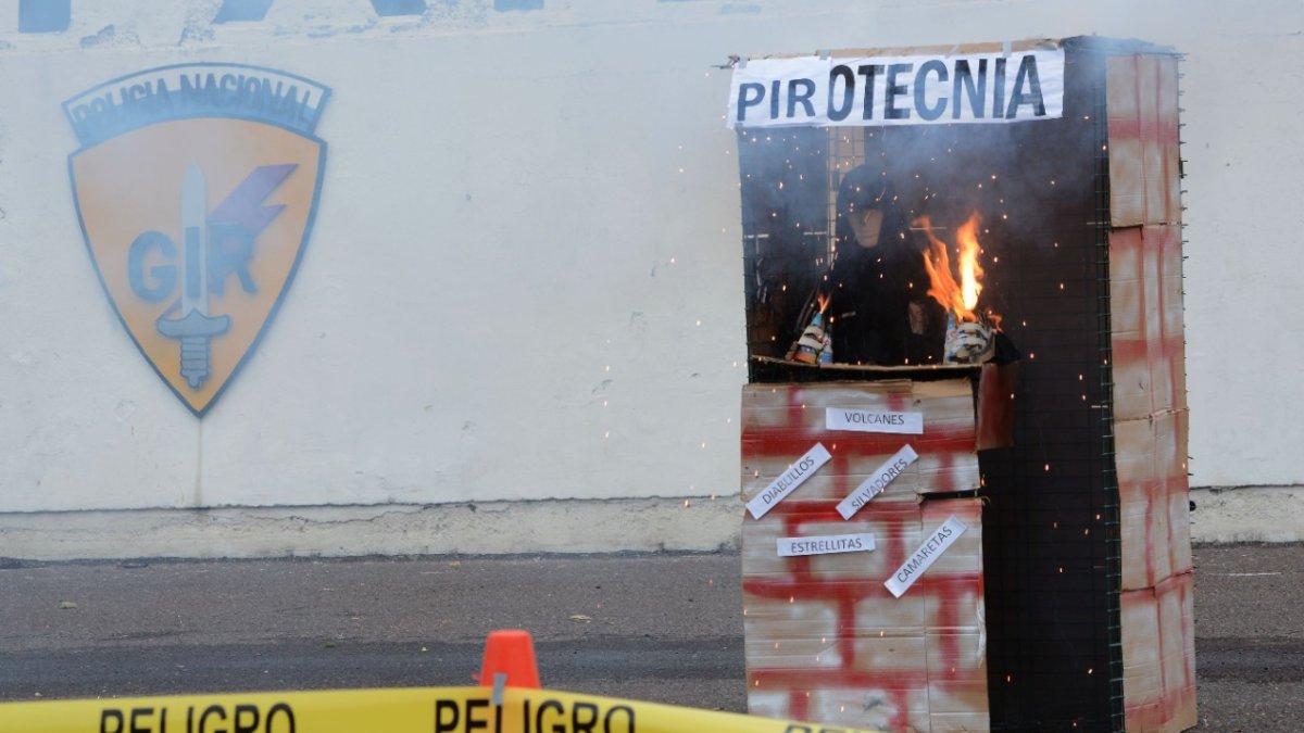 Muestra. En el GIR se hizo la demostración de los daños de la pirotecnia.