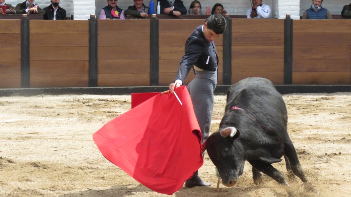 Pase. Pablo Aguado, realiza un derechazo, demostró en la faena un toreo talante y despacioso.