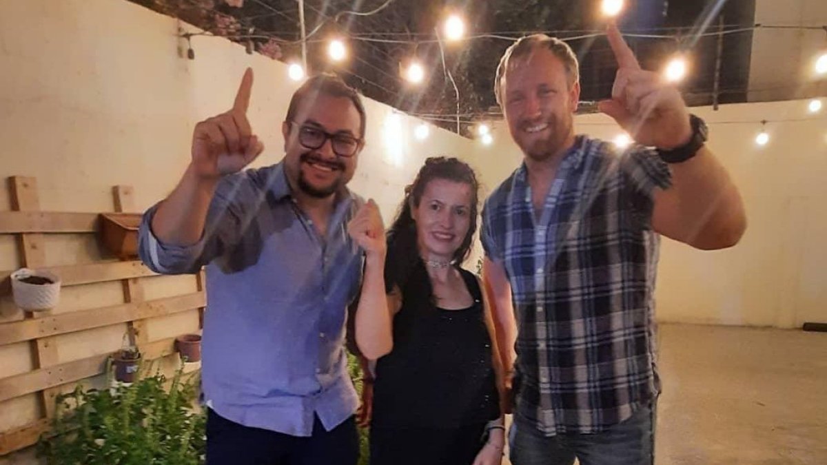 William Herrera Ríos (iz), Olga López y Bradley Hilgert, nuevas autoridades electas de la Universidad de las Artes.