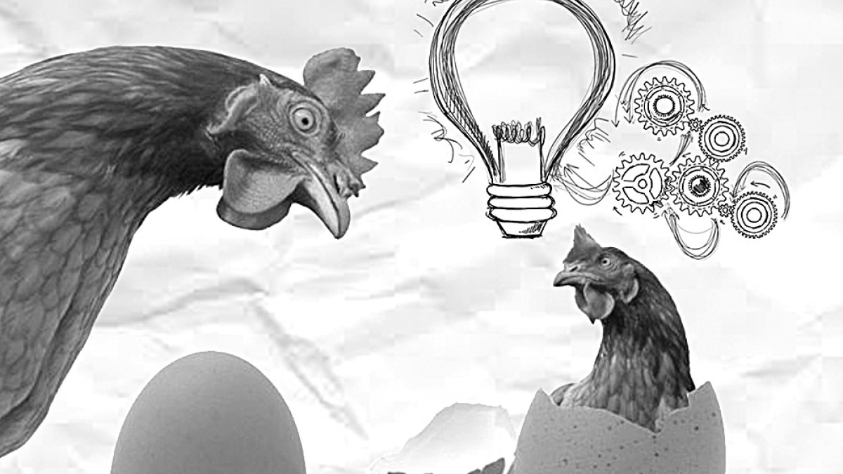 Por un lado, las teorías creacionistas sostienen que primero fue la gallina y por otro lado las teorías científicas aseguran que primero fue el huevo.