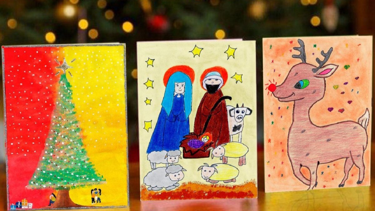Los niños de las Aldeas SOS elaboran estas tarjetas navideñas de la solidaridad.