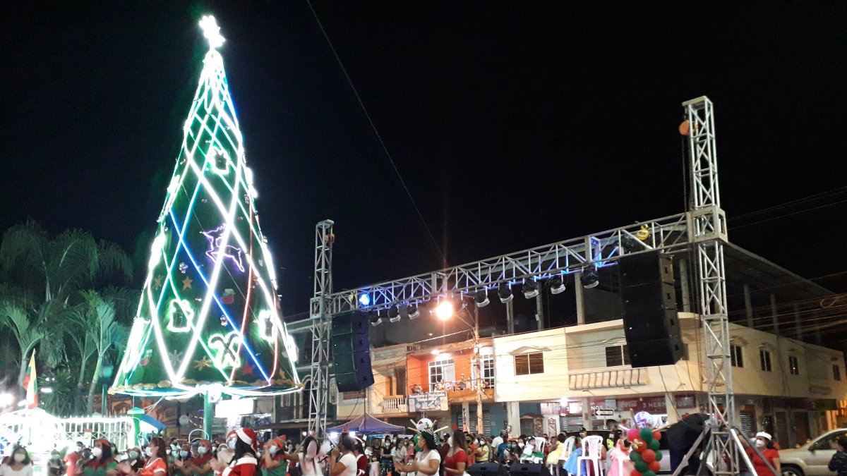 El árbol de Navidad de Santa Lucía está ubicado en el centro del cantón. Mide 20 metros.