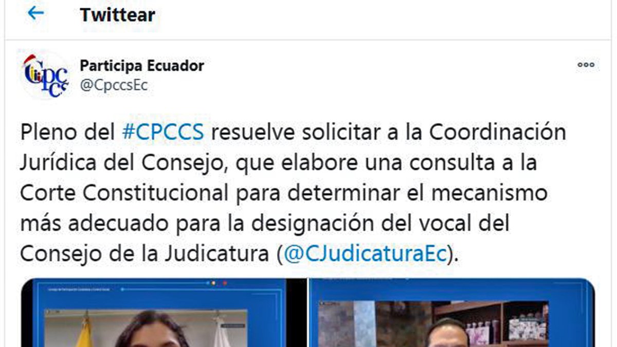 Decisión. El CPCCS decidió enviar la consulta a la CC un día antes de que se les notifique la decisión judicial.
