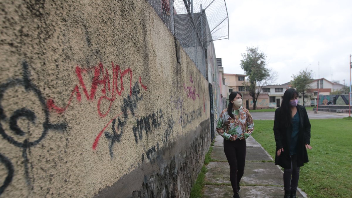 Jéssica y Julissa Morejón, la nueva generación de la asociación barrial, indican que el vandalismo, los asaltos y la falta de luminarias son problemas que afligen al sector.