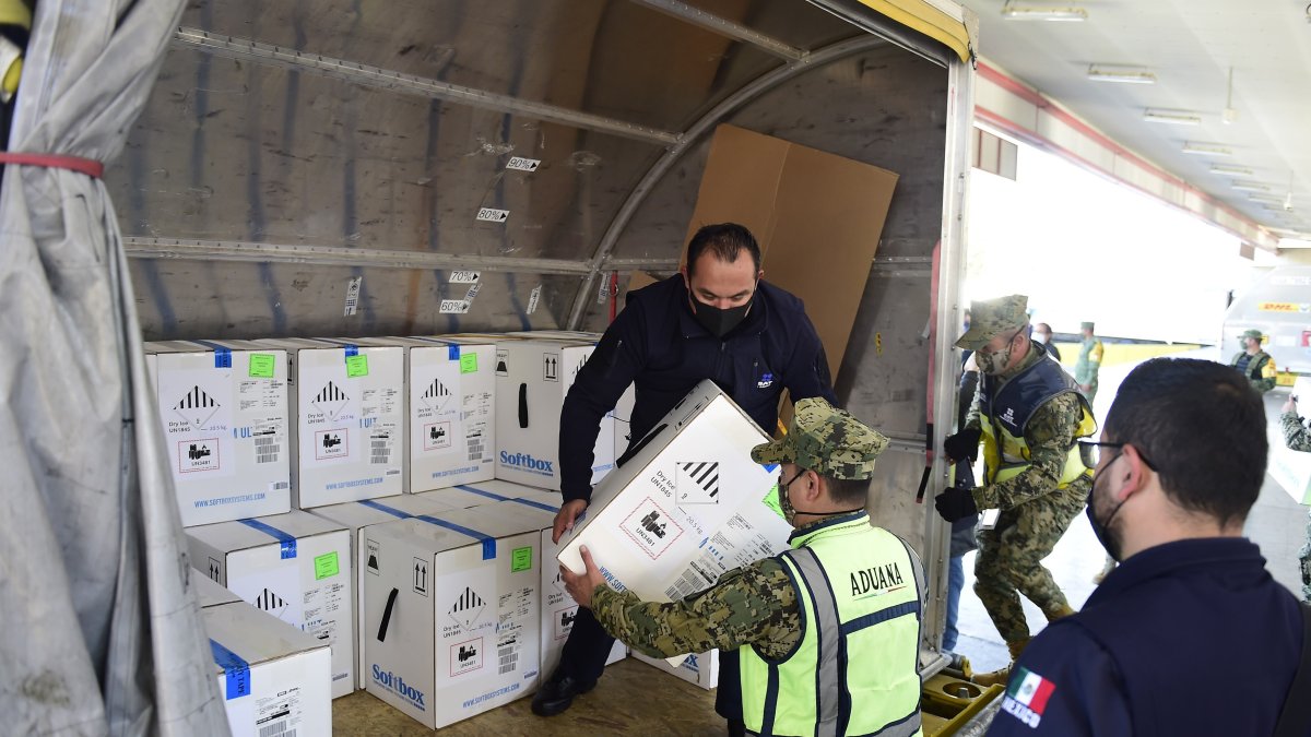 El Gobierno mexicano recibió este martes un lote de 439.725 dosis del fármaco de Pfizer y BioNTech, el primer gran cargamento de vacunas de covid-19.