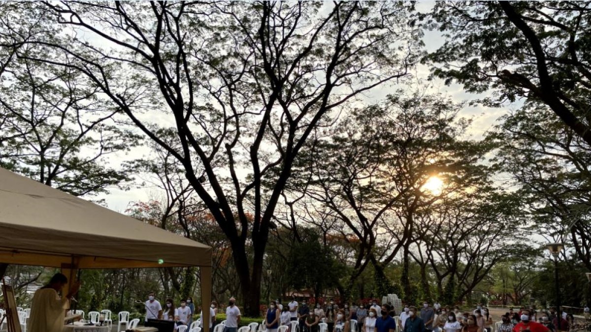 En el santuario se ofician las misas siguiendo las medidas de bioseguridad.