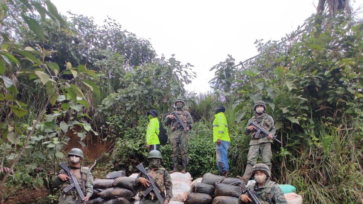 Actividades. Militares encontraron material mineralizado en Orellana e Imbabura. Hubo cuatro detenidos.