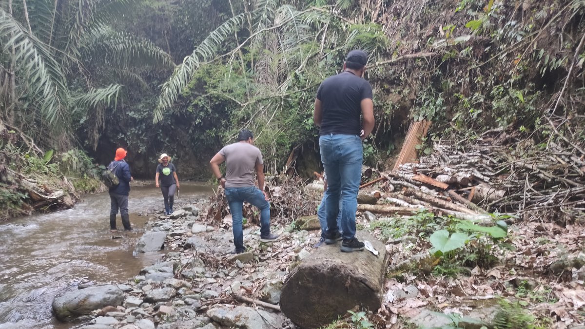La comunidad junto con activistas ambientales realizan tomas de muestras en el sector. A la par de las concesiones legales, se han hallado 25 túneles para la minería ilegal.