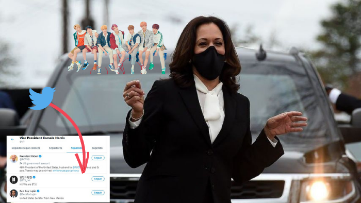 La vicepresidenta de Estados Unidos sigue a BTS en Twitter.