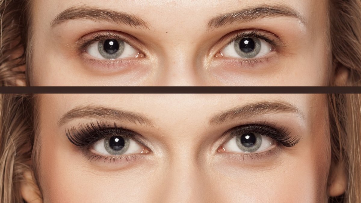 Las extensiones de pestañas agrandan el ojo.