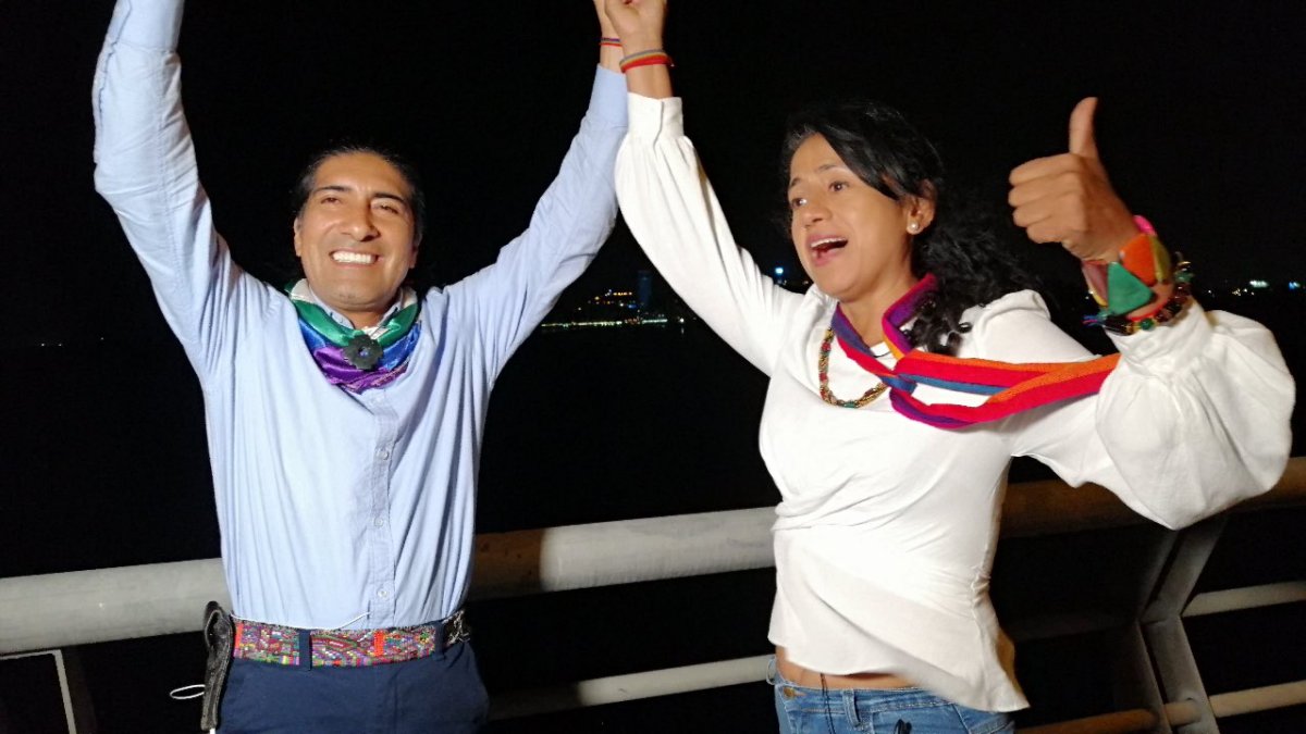 Virna Cedeño acompañó a Yaku Pérez como candidata a la Vicepresidencia por Pachakutik.